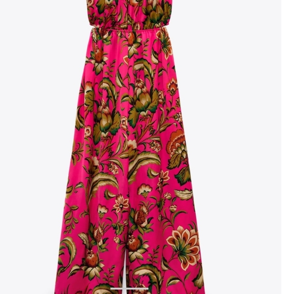 NWT Zara Cut Out Printed Jumpsuit - Picture 7 of 10